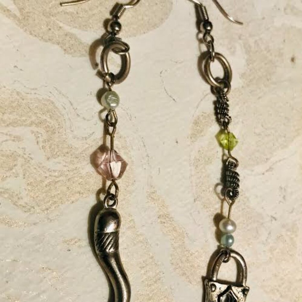 Two Pairs of Asymmetric Drop Statement Earrings for a price of one - Picture 3 of 5